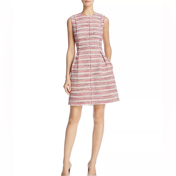 Rebecca Taylor Optic Tweed Sleeveless Fit And Flare Sheath Dress Size 10
